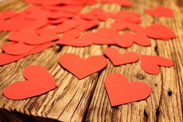 Red paper hearts