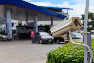 Security camera in petrol station