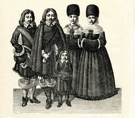 Fototapeta na wymiar Riga (Latvia) citizens, 17 century