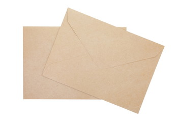 Brown paper envelope isolated on a white background