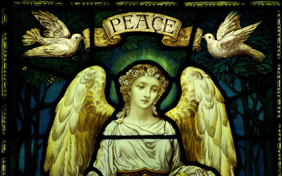 Angel with doves and peace