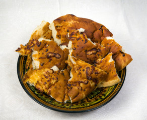 pita bread on a plate