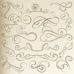 Vintage Curlicues, Dividers and Vignettes - obrazy, fototapety, plakaty