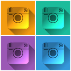hipster photo camera icon - 73564211