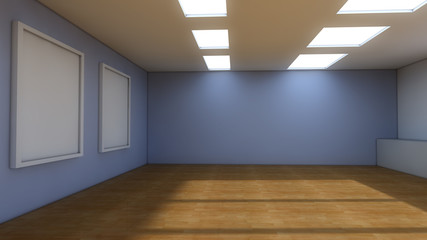 Modern interior with frames