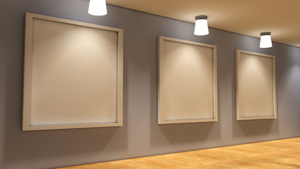 Fototapeta na wymiar Modern interior with frames