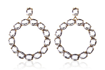 big round luxury gemstone earrings