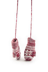 Little baby mittens/gloves isolated on white background