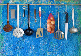 kitchen utensils, free copy space