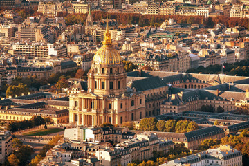 Fototapeta na wymiar The Army Museum in Paris, France aerial view