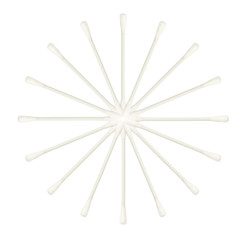 Abstract of Cotton buds isolated on white background