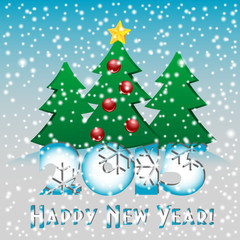 Holiday card for greeting with New Year and Christmas
