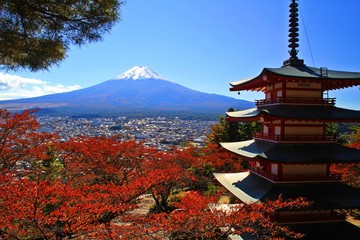 富士山と五重塔