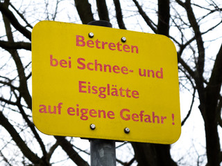 Warnung vor Schnee- und Eisglätte