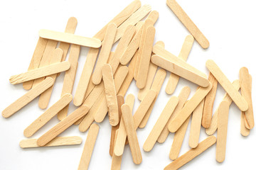 wood ice-cream stick isolated on white background