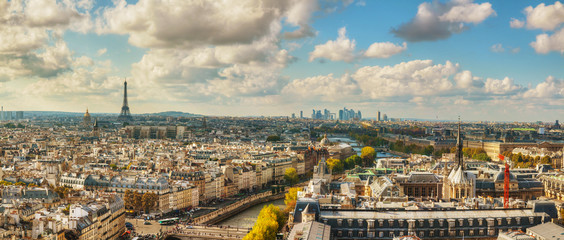 Panele Szklane Podświetlane  Panoramiczny widok na Paryż z lotu ptaka