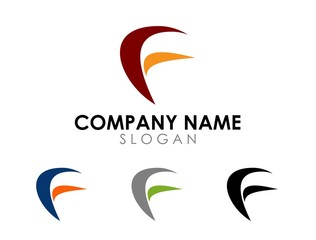 Curve letter F logo template