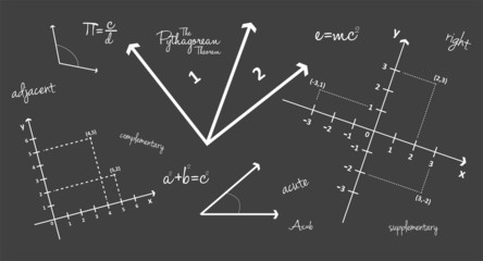 Mathematical Geometry Signs On Blackboard