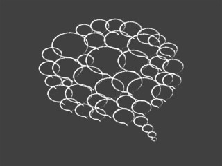 Speech Bubble On Blackboard