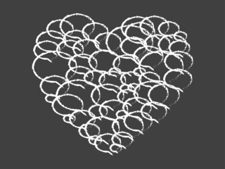 Heart Sign With Speech Bubbles On Blackboard