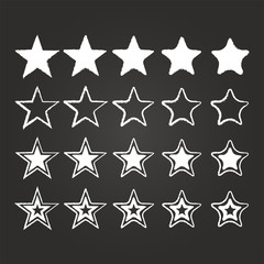 Star Icon Set On Blackboard