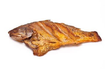 fried fish isolated in white background