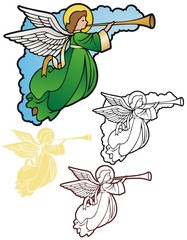 Angel corner, blowing a trumpet © Darla Hallmark