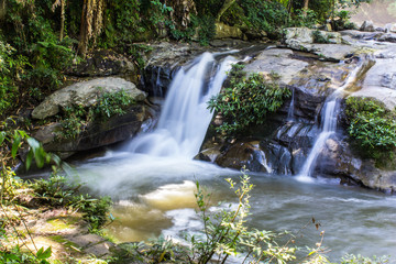 Fototapeta na wymiar Wachirathan waterfall, Doi Inthanon National Park in Chiang Mai,