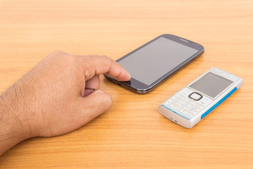 Two of mobile phone which different of technology