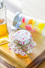 souvenir honey bottle and jelly bottle