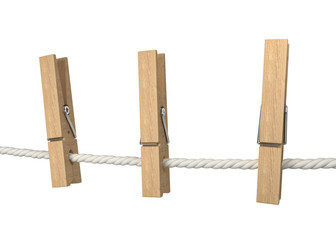 Clothespins on a rope