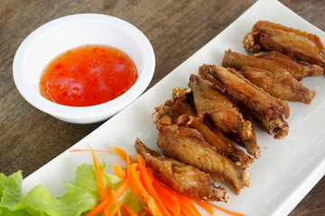 fried chicken wing on a plate