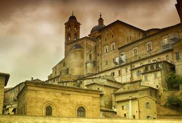 Fototapeta na wymiar Urban scene in Urbino, Italy