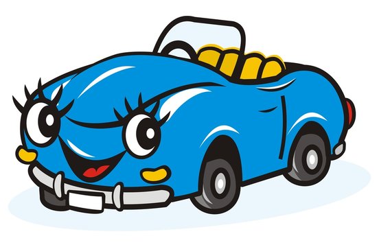 recommend clip art: Blue car, vector illustration