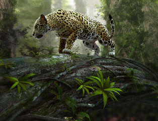 jaguar on the prowl, 3d CG © Atelier Sommerland