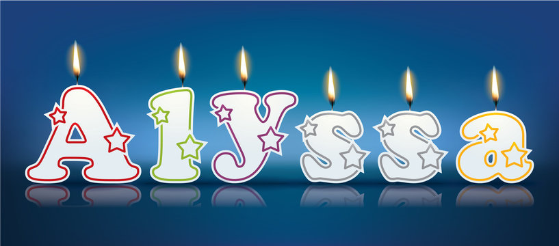 ALYSSA written with burning candles