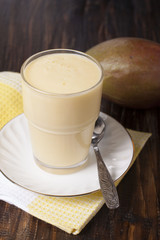 Mango smoothie with yogurt.