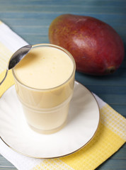 Mango smoothie with yogurt.
