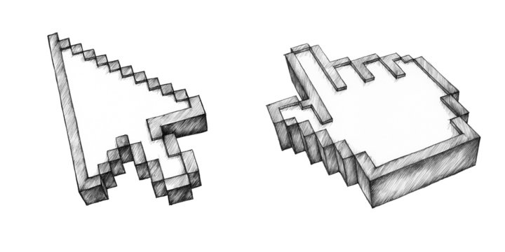 Zwei handgezeichnete Cursor