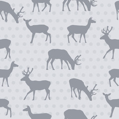Seamless pattern with deer vector