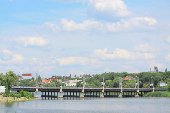 bridge near Donbass arena in Donetsk