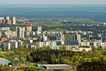 Obraz premium Vilnius city capital of Lithuania aerial view