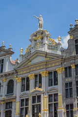 Fototapeta na wymiar Guildhalls on the Grand Place of Brussels in Belgium.
