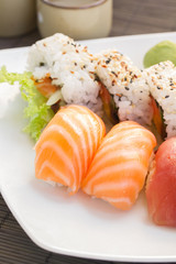 lunch with  sushi dish