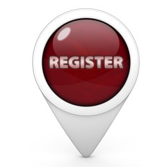 register pointer button on white background