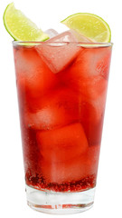 Cocktail with cranberry juice and lime