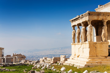 Prachtig uitzicht op het Erechteion in Athene, Griekenland