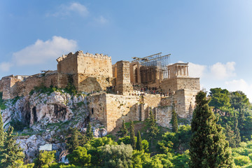 Naklejka premium Acropolis of Athens, view from Areopagus in summer