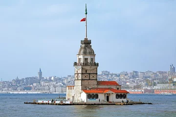 Zelfklevend Fotobehang Maagdentoren in Istanbul, Turkije © Mikhail Markovskiy