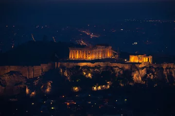 Foto op Canvas Athens in darkness with lights, Greece © Sergey Novikov